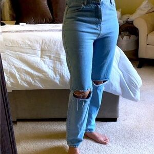 Distressed Light washed High Rise Denim Jeans